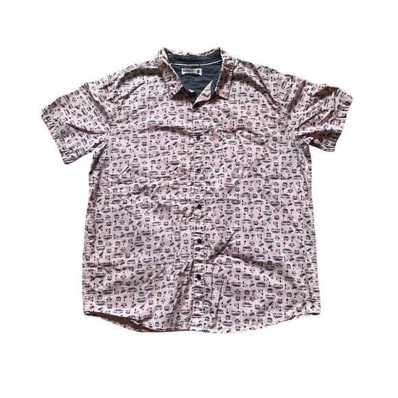 RETROFIT Mens/Teen Surfer Pink Button Down Casual Shirt Size XXL Beach Cali - Picture 6 of 8